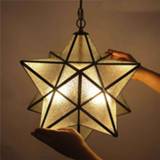 👉 Hanger Moravian Star Glass Pendant Light Modern Lamp Fixture Decor