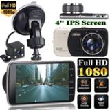 👉 Lens 4 Inch Dash Cam Dual Car DVR Security Camera Full HD 1080P Night Vision Video Recorder G-sensor Rearview Parking Monitor