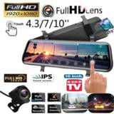 👉 Lens 4.3/7/10 Inches 1080P Car DVR Camera Touch Screen Dash Cam Dual Video Recorder Rear View Mirror Cameras For Security