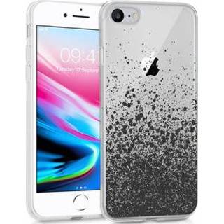 👉 Zwart unicolor unisex TPU Design voor de iPhone SE (2020) / 8 7 6s hoesje - Spetters 8719295269314