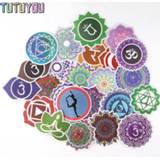 Skateboard mannen PC247 24pcs/set Indian Yoga Mandala Sticker Waterproof For Laptop Moto Luggage Guitar Furnitur Decal Toy Stickers