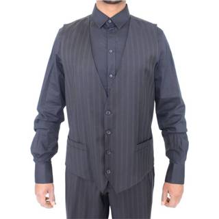 👉 Dress XL male blauw Striped Stretch Vest Gilet