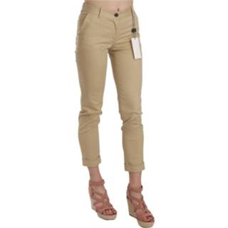 👉 Broek XS vrouwen groen Casual Fitted Cotton Trousers 8003134704945