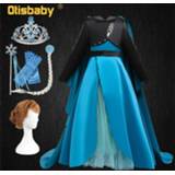 Dress meisjes Snow Queen 2 Halloween Girls Anna Costume Princess Elsa with Long Cape Christmas Party Boutique Outfits