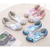 Shoe kinderen meisjes Kids performance shoes 2020 spring new girls shiny crystal flower princess wholesale