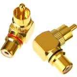 👉 F-connector goud 2pcs Gold Plated RCA Right Angle Male to Female Connector Plug Adapter 90 Degree Phono Adapters Connectors