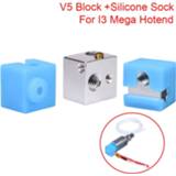 Sock silicone E3D V5 Heater Block For Original Anycubic I3 Mega/Chiron Hotend Extruder 3D Printer Parts Aluminum