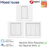 👉 Switch Tuya Zigbee Smart Push Button Wall Light No Neutral Wire and N+L Required ,Alexa Google Home Compatible