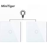 👉 Switch Minitiger EU 1 Gang 2 Way Wall Light Controller Smart Home Automation Touch Waterproof and Fireproof 2pcs/pack