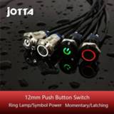 Switch zwart rood blauw 12mm Waterproof Metal Push Button LED Light Ring Lamp Symbol Power Black Momentary Latching 3-6V 12V 24V 220V Red Blue