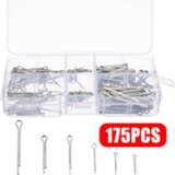 👉 Hardcase steel 175pcs/set Sliver Split Pins Cotter Fixings Assorted Sizes Zinc Plated Hard Case Link Pin with Box
