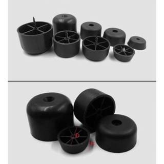👉 Sofa zwart plastic 20Pcs/Lot Black ABS Round Couch Furniture Legs Feet Protector With Screws