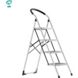 👉 Ladder wit steel 95667 Barneo st-34 4 stage White single side max load 150 kg free shipping to Russia