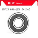 👉 Rubber seal 10PCS ABEC-5 686 2RS 686RS 686-2RS RS L1360 6x13x5 mm 6*13*5mm double High quality Deep Groove Ball Bearing