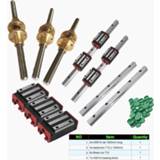 👉 Bearing brass CNC machine Kit 4x HGR15 linear rail 1500mm long + 7x HGH15 block+ 3x leadscrew T12 x 12mm lead+6x nut