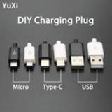 👉 F-connector YuXi 10Pcs DIY 5A Micro USB Male Plug Connectors Kit Type-C Data Cable Charging Connector Accessories