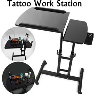 👉 Tattoo zwart 65-97cm Black Adjustable Salon Nail Tables Work Desk Table Computer Tracing Drawing Station Stand
