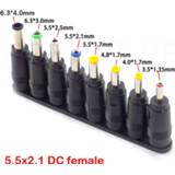 👉 Jack plug 8pcs Male to Female DC power adapter 5.5X2.1mm laptop adaptor Connector 6.3 6.0 5.5 4.8 4.0 3.5mm 2.5 2.1 1.7 1.35mm