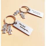 👉 Keychain kinderen Family Love Customized Personalized Daddy Kids Name Engraved For Parents Papa Children Present Keyring Bag