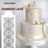 Cupcake damask plastic 2 Style Cake Side Stencil Lace Border Sugarcraft Decoration Mould Baking Decorating Tool