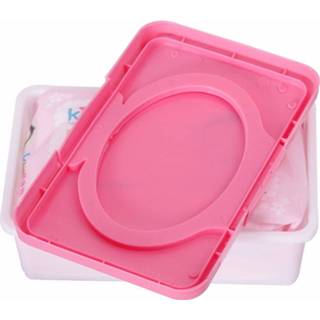 👉 Paper case roze plastic baby's Pink Dry Wet Tissue Baby Wipes Napkin Storage Box Holder Container
