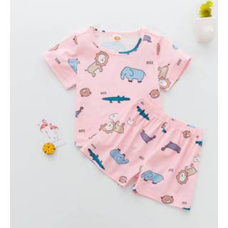 👉 Pyjama polyester baby roos baby's peuters Schattig Spotprent Kleutermeisje pyjamas