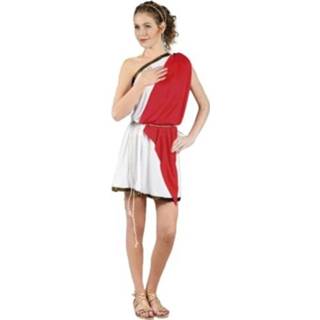 👉 Wit rood polyester vrouwen Boland kostuum Grieks dames wit/rood 2 delig 8719817677047