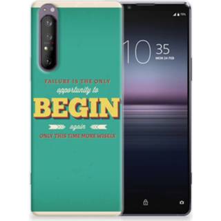 👉 Siliconen hoesje Sony Xperia 1 II met naam Quote Begin 8720215138016