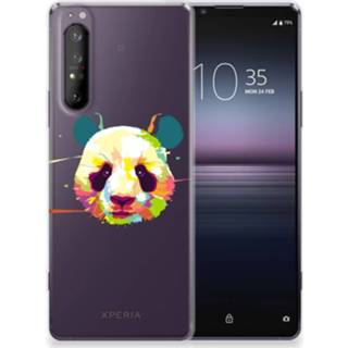 👉 Telefoonhoes Sony Xperia 1 II Telefoonhoesje met Naam Panda Color 8720215545449