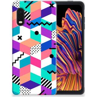 👉 Houten blok Samsung Xcover Pro TPU Hoesje Blokken Kleurrijk 8720215686821