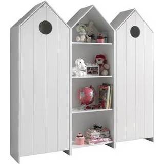 👉 Boekenkast wit MDF Vipack Casami + 2 Kasten Met Deur 5420070233163