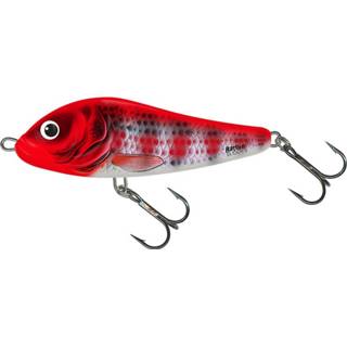 👉 Rood zwart Salmo Rattlin' Slider - Jerkbait Hollow Red Head Striper 8cm 5903068198991