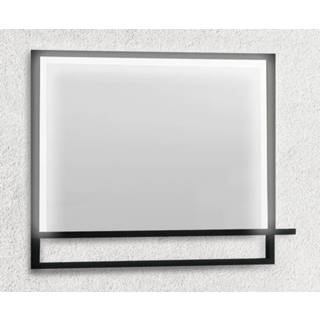 👉 Spiegel zwart RVS rechthoekig touchscreen saval B-Stone met LED-verlichting en spiegelverwarming 80x70cm 6013922198124