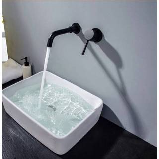 👉 Inbouw wastafelkraan zwarte zwart mat messing mengkraan bouw lara Sanigoods compleet 6013953222232