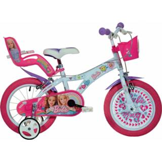 👉 Wit roze staal meisjes Dino Barbie 16 Inch 27 cm Knijprem Wit/Roze 8006817905165