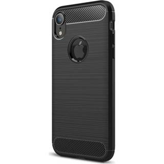👉 Carbon TPU zwart Mobiq - Hybrid Case iPhone XR 7106611013361