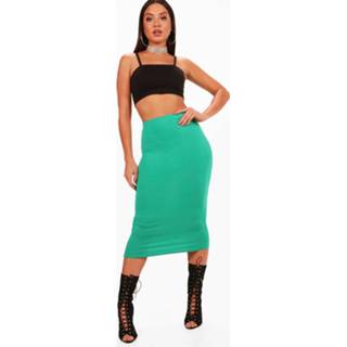 Basic Midi Jersey Tube Skirt, Jade