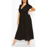 👉 Plus Wrap Cap Sleeve Maxi Dress, Black