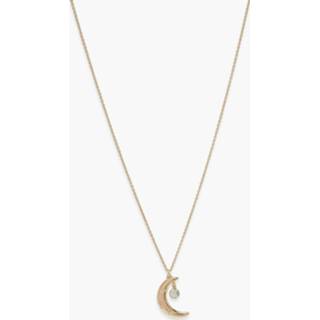 Moon & Gem Necklace, Gold