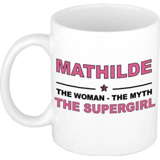 👉 Beker multi keramiek vrouwen Mathilde The woman, myth supergirl cadeau koffie mok / thee 300 ml