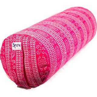 👉 Houten blok roze katoen Yoga Bolster Rond - Print 59 x 21,5 cm 7448124935939