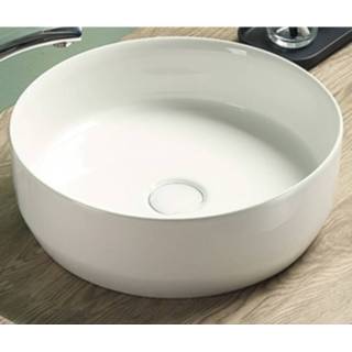 👉 Waskom wit glans keramiek rond met clickwaste victoria Sanilux Color Line 39 cm Inclusief Click Waste 8719304697855