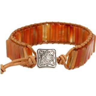 👉 Armband leer carneool Leren Gipsy-style 8718561064974