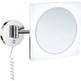 👉 PMMA chroom vierkant outline Vergrotingsspiegel Smedbo Draaibaar met LED Dual Light 7391447084481