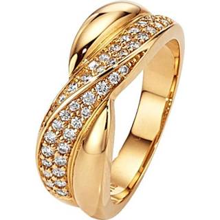 👉 Damesring geel diamant legering vrouwen goudkleur Diemer 4055705255398