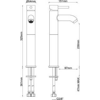 👉 Wastafel kraan messing standaard perlator opbouw mat zwart hendel mengkraan keramisch Wastafelkraan Boss & Wessing Hoog 8719304716396