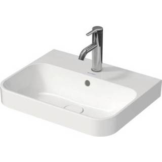 Opzetwastafel wit Duravit Happy D.2 Plus 50 cm, met overloop, zonder kraangat, 4053424896847