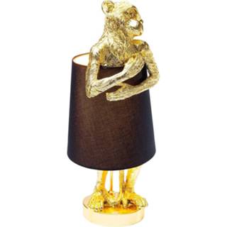👉 Tafellamp zwart goud kunststof kunsthars rond modern active Kare Animal Monkey Gold Black 4025621619611