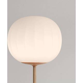 👉 Vloerlamp a++ esdoorn. opaal Luceplan Lita glazen kap 30 cm, essen