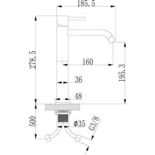 👉 Wastafel kraan messing goud mengkraan keramisch standaard perlator opbouw hendel Wastafelkraan Boss & Wessing Model Extra Hoog Geborsteld 8719304716525